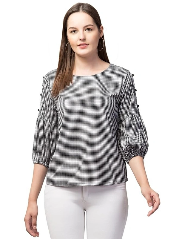  Women's Long Sleeve Tunic Tops Round-Neck T-Shirts Casual Loose Blouse Top with Beaded On Sleeves