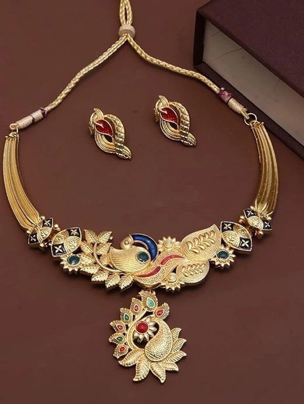 Wedding Necklace Earring Set Bollywood Stylish Ethnic Traditional Jewelry for Women