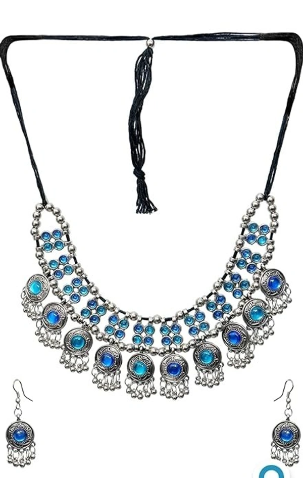 Oxidised Rani Haar With Maang Tikka
