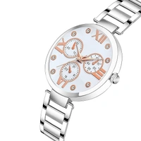 Alluring Analogue White Dial Silver Stainless Steel Strap Graceful Stylish Wrist Watch for Women, Pack of 1 - TTN-SIL-MINA-WH