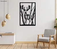 Deer wall panel, wooden art, decorative element for house walls, office walls, galleries, handcrafted wall decor