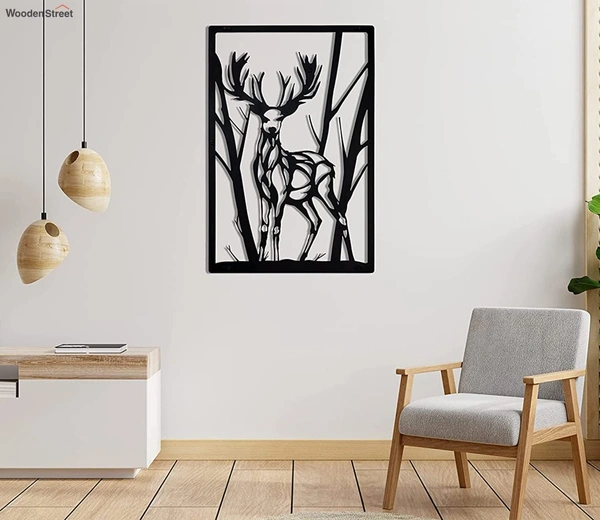 Deer wall panel, wooden art, decorative element for house walls, office walls, galleries, handcrafted wall decor