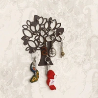 Wooden Tree Shape Decorative Key Organiser | 10 Hook Hanging Key Holder for Home and Office- 8.27 x 7.09 x 1.18 inches