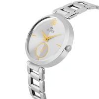 AUREX Analogue Women's & Girls' Watch (White Dial Silver Colored Strap)