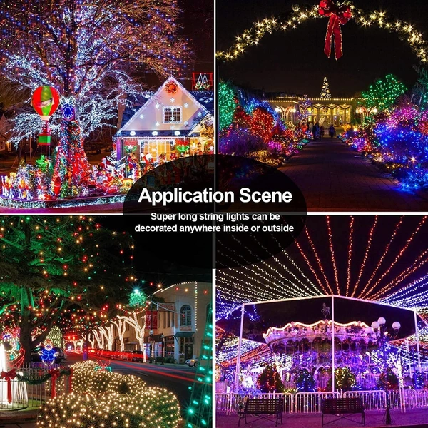  LED RGB String Light Automatic Pattern Change Diwali Festivals Christmas Multi-Purpose Pack Make in India || Black Wire || (14 Meter (String Led Light_14 Meter)