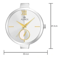 AUREX Analogue Women's & Girls' Watch (White Dial Silver Colored Strap)