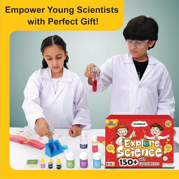 WONDRBOX 150+ Science Experiment Kit for Kids Ages 8 10 12 Year | Birthday Gifts Ideas for Kids | STEM School Project Learning Toy for Kids 8 9 10 11 12