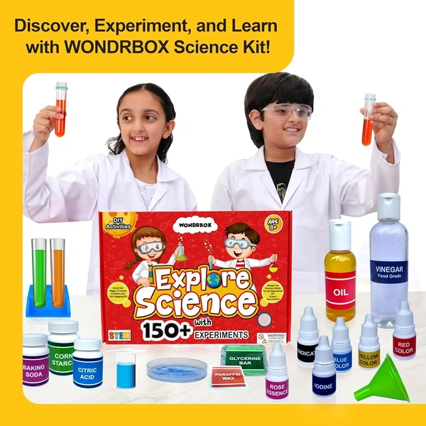 WONDRBOX 150+ Science Experiment Kit for Kids Ages 8 10 12 Year | Birthday Gifts Ideas for Kids | STEM School Project Learning Toy for Kids 8 9 10 11 12