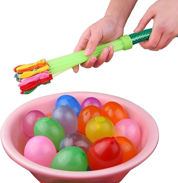 Holi Water Magic Balloons l Set of 3 Bunch l 111 Baloons l Multicolour l Quick Fill and Auto Tie in 60 Seconds with Universal Tap Adaptor