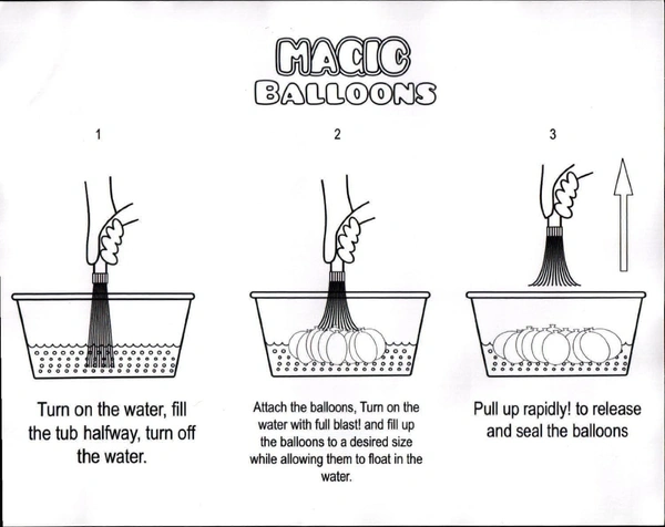 Holi Water Magic Balloons l Set of 3 Bunch l 111 Baloons l Multicolour l Quick Fill and Auto Tie in 60 Seconds with Universal Tap Adaptor