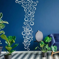 40 Ring and Dots Silver, Mirror Stickers for Wall, Acrylic Mirror Wall Decor Sticker, Wall Mirror Stickers, Acrylic Stickers, Wall Stickers for Hall Room, Bed Room, Kitchen.
