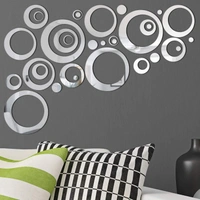40 Ring and Dots Silver, Mirror Stickers for Wall, Acrylic Mirror Wall Decor Sticker, Wall Mirror Stickers, Acrylic Stickers, Wall Stickers for Hall Room, Bed Room, Kitchen.