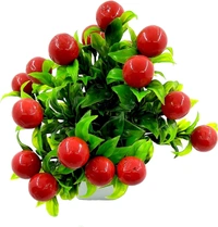 Artificial Red Cherry with Plastic Pot Wild Plant (6inch/15cm )