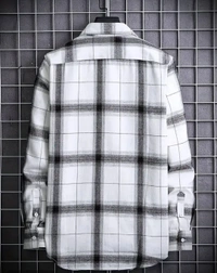 Full Sleeves Check White shirt for Men - XL