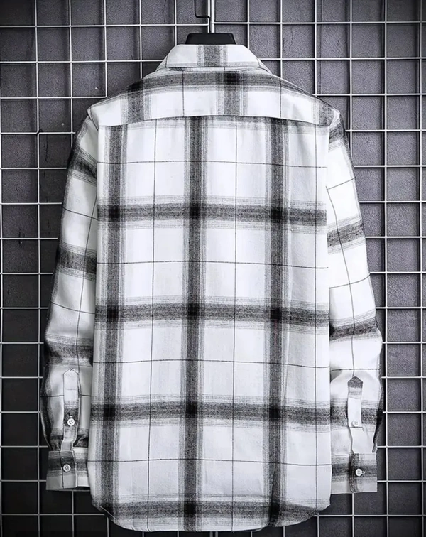 Full Sleeves Check White shirt for Men - XL