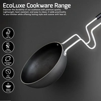 Iron Tadka Pan/Fry Pan with Wooden Handle for Kitchen 11 Cm Diameter Gas Oven Compatible, Black