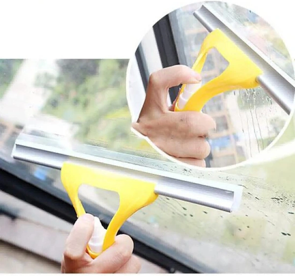 Glass Wiper Car Window Cleaner Easy Glass Wiper Window Cleaning Wiper Spray Bottle Sprayer Glass Cleaning for Bathroom Tiles,Table, Office, Car (3 in 1 Spray Glass Cleaner)