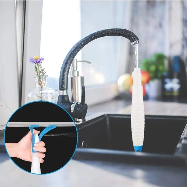 Glass Wiper Car Window Cleaner Easy Glass Wiper Window Cleaning Wiper Spray Bottle Sprayer Glass Cleaning for Bathroom Tiles,Table, Office, Car (3 in 1 Spray Glass Cleaner)