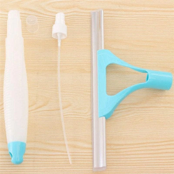 Glass Wiper Car Window Cleaner Easy Glass Wiper Window Cleaning Wiper Spray Bottle Sprayer Glass Cleaning for Bathroom Tiles,Table, Office, Car (3 in 1 Spray Glass Cleaner)