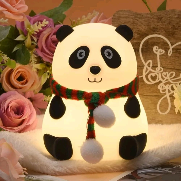 Night Lamp, Panda Lamp, Panda Touch Silicone Lamp, 7 Colour Changing Light for Kids Bedroom, USB Rechargeable, Rakhi Gift for Brother & Sister (Close Eye)