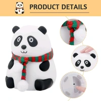 Night Lamp, Panda Lamp, Panda Touch Silicone Lamp, 7 Colour Changing Light for Kids Bedroom, USB Rechargeable, Rakhi Gift for Brother & Sister (Close Eye)