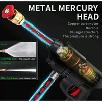 Wireless Washer Water Spray Gun for Car Wash Bike Washing Cleaning 48V Rechargeable Electric High Pressure Water Gun and 5M Hose Pipe CAR. - Centrum