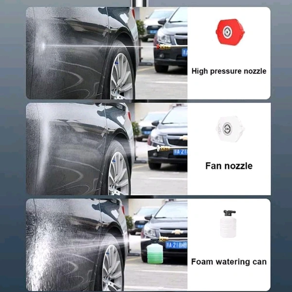 Wireless Washer Water Spray Gun for Car Wash Bike Washing Cleaning 48V Rechargeable Electric High Pressure Water Gun and 5M Hose Pipe CAR. - Centrum