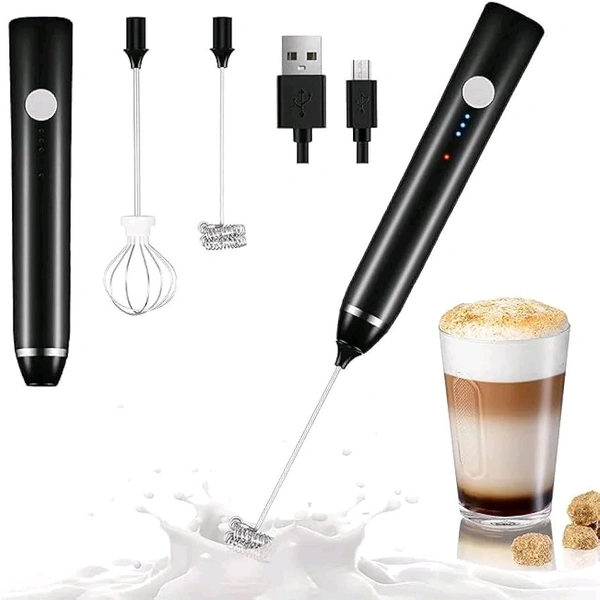 USB Rechargeable Coffee Beater Stainless Steel Battery Operated Portable Hand Blender Personal Coffee Maker - Kitchen Palace