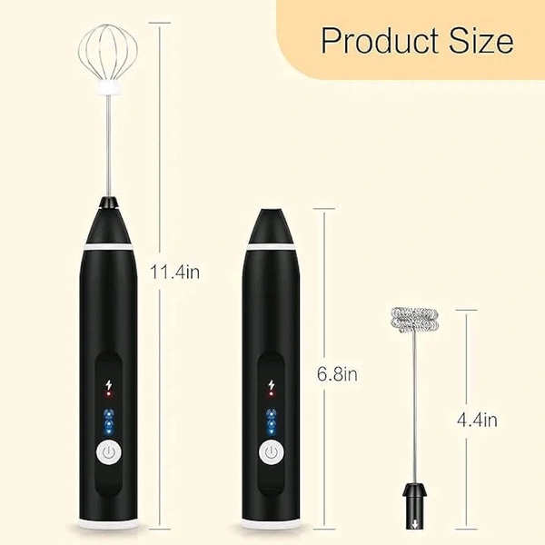 USB Rechargeable Coffee Beater Stainless Steel Battery Operated Portable Hand Blender Personal Coffee Maker - Kitchen Palace