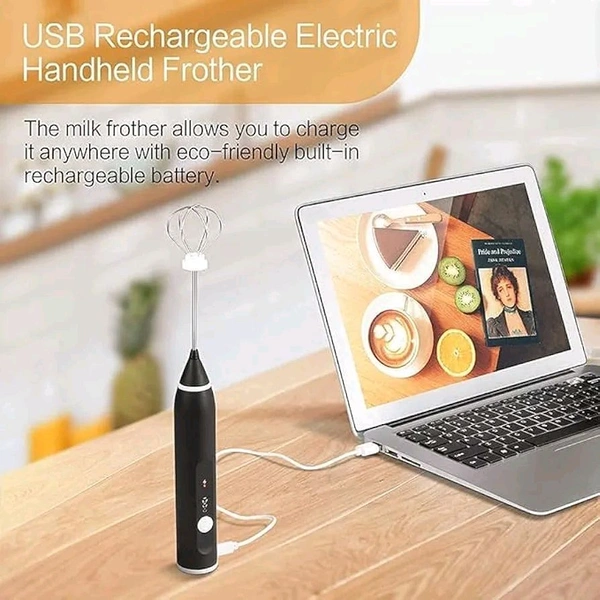 USB Rechargeable Coffee Beater Stainless Steel Battery Operated Portable Hand Blender Personal Coffee Maker - Kitchen Palace