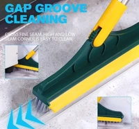 Bathroom Cleaning Brush With Wiper 2 In 1 Tiles Cleaning Brush Floor Scrub Bathroom Brush With Long Handle 120Deg Rotate Bathroom Floor Cleaning Brush Home Kitchen Bathroom Cleaning Accessories