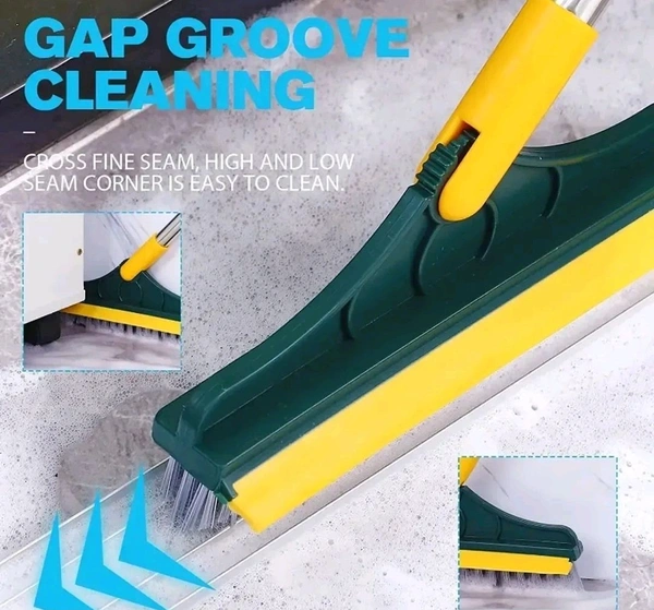 Bathroom Cleaning Brush With Wiper 2 In 1 Tiles Cleaning Brush Floor Scrub Bathroom Brush With Long Handle 120Deg Rotate Bathroom Floor Cleaning Brush Home Kitchen Bathroom Cleaning Accessories