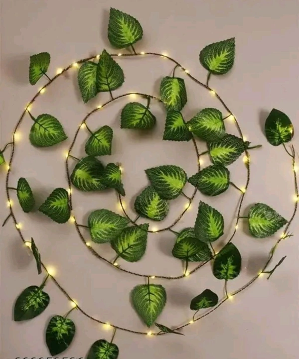 7 Feet Enchanting Money Plant Home Décor String Light, Battery Powered Copper Lights, Vine Garland Hanging Decoration for Indoor & Outdoor, Home Wall, Bedroom, Window(30 LED, Warm White)
