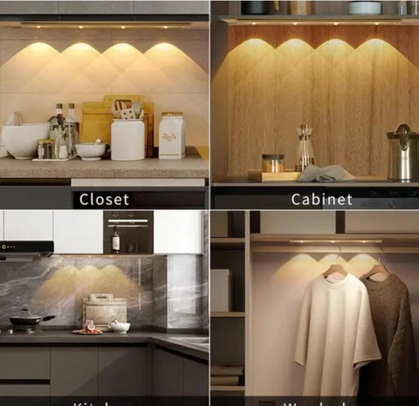 Under Cabinet Lights LED Motion Sensor Indoor, USB Rechargeable ,3 Light Modes Stepless Dimming  USB Rechargeable ,3 Light Modes Stepless Dimming Hill Light, 6500K 