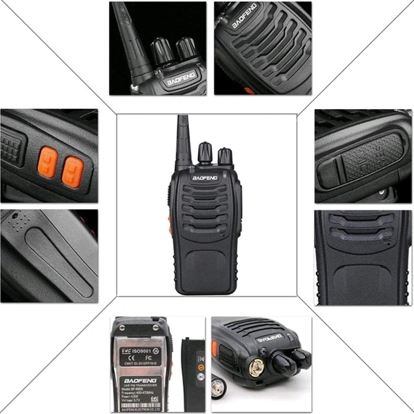 Smarthome Walkie Talkie Light Weight with Rechargeable Battery - 2 Way Radio Fun and Playtime Adventure for Kids and All Ages - Set of 2 - Black