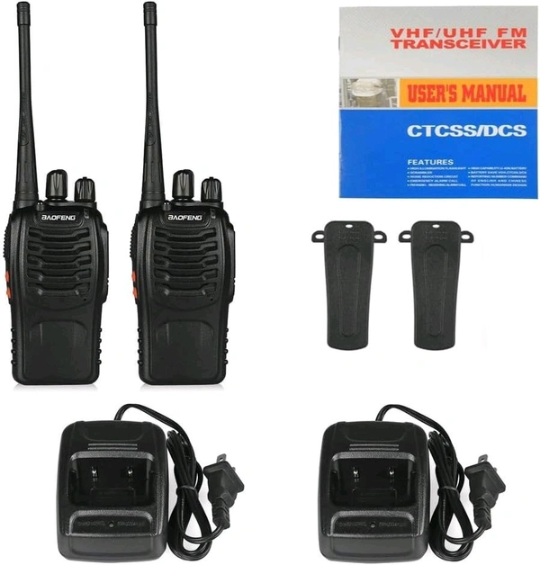 Smarthome Walkie Talkie Light Weight with Rechargeable Battery - 2 Way Radio Fun and Playtime Adventure for Kids and All Ages - Set of 2 - Black