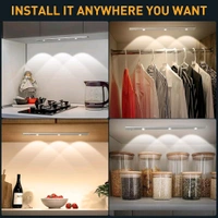 Motion Sensor Cabinet Mood Light, 45Cm Wireless Closet Light, 1500Mah Rechargeable Dimmable Led Light Bar With 3 Light Colors, Magnetic Install (1800K-6500K) - Aluminium, White