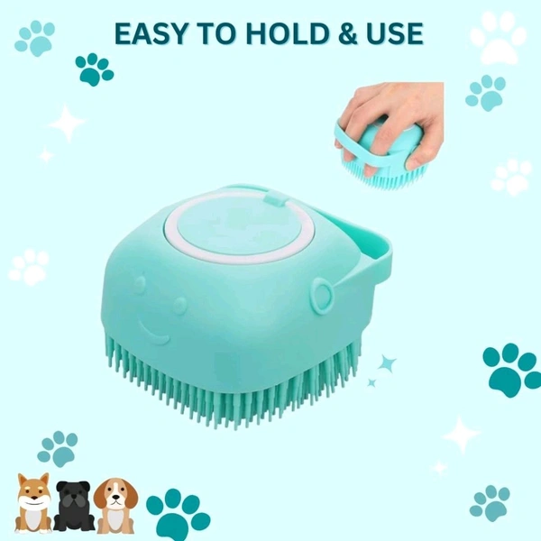  Dog Bath Brush for Grooming & Bathing, Dog Washing Brush for Labrador, German Shepherd, Golden Retriever |Dog Cat Bath Brush| Massage Brush Soft Silicone Rubber- Any Color - Pack of 1