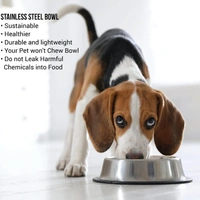 Stainless Steel Dog Bowl, Dog Food Bowl, Dog Feeding Bowl, Medium (Set of 2 x 700ml)