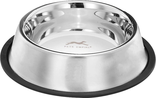 Stainless Steel Dog Bowl, Dog Food Bowl, Dog Feeding Bowl, Medium (Set of 2 x 700ml)