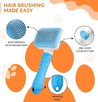 Self Cleaning Slicker Pet Grooming Brush | Pet Cleaning Tool Suitable for All Pets | Rectangular Shape