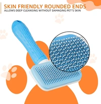 Self Cleaning Slicker Pet Grooming Brush | Pet Cleaning Tool Suitable for All Pets | Rectangular Shape