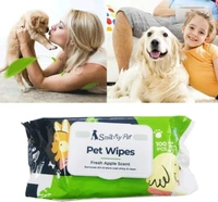Hypoallergenic Dog Wipes, Cleaning and Odor-Controlling Grooming Wipes for Paws, Body, and Butt, Perfect for Puppy and Adult Dogs, Fresh Apple Scent, 100 Count