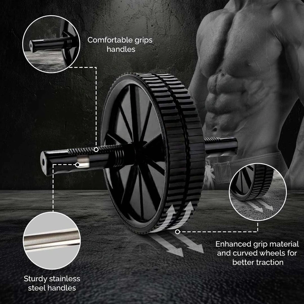 Polypropylene Ab Roller for men women Ab Wheel Roller (Black)