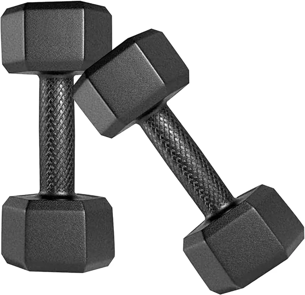 PVC 1-5 Kg (Round/Hex) Dumbbell Sets and Fitness Kit for Men and Women Whole Body Workout