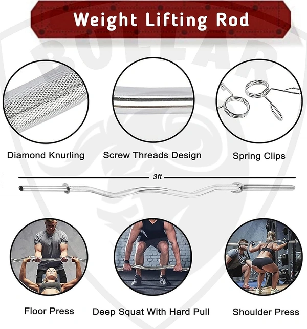 Home Gym Set (8-30) kg Home Gym Combo with Curl Rod and Pair of Dumbbell Rods Gym Equipment for Men and Exercise Accessories for Fitness. (12 kg Home Gym Set)