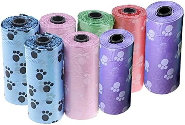 Dog Poop Bags, Dog Waste Pick Up Biodegradable Garbage Bags, Dispenser Fitting, (5 Rolls 15 Bags Each Roll), 75 Bags Refill