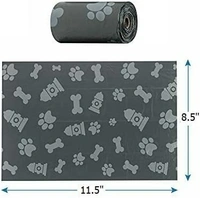 Dog Poop Bags, Dog Waste Pick Up Biodegradable Garbage Bags, Dispenser Fitting, (5 Rolls 15 Bags Each Roll), 75 Bags Refill
