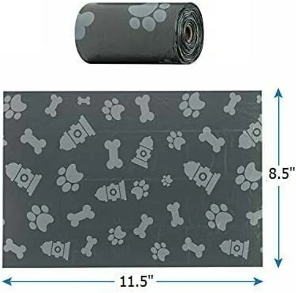 Dog Poop Bags, Dog Waste Pick Up Biodegradable Garbage Bags, Dispenser Fitting, (5 Rolls 15 Bags Each Roll), 75 Bags Refill