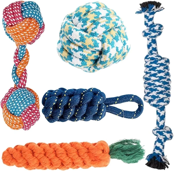 Tail Dog Toys + Dog Chew Toys + Puppy Teething Toys + Rope Toys + Dog Toys for Small to Medium Dog Toys + Dog Toy Pack(Pack of 5)